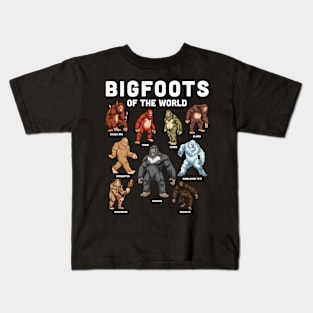 Bigfoots of the World Kids T-Shirt
